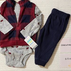 Child of Mine Red and Navy Kids Matching Set